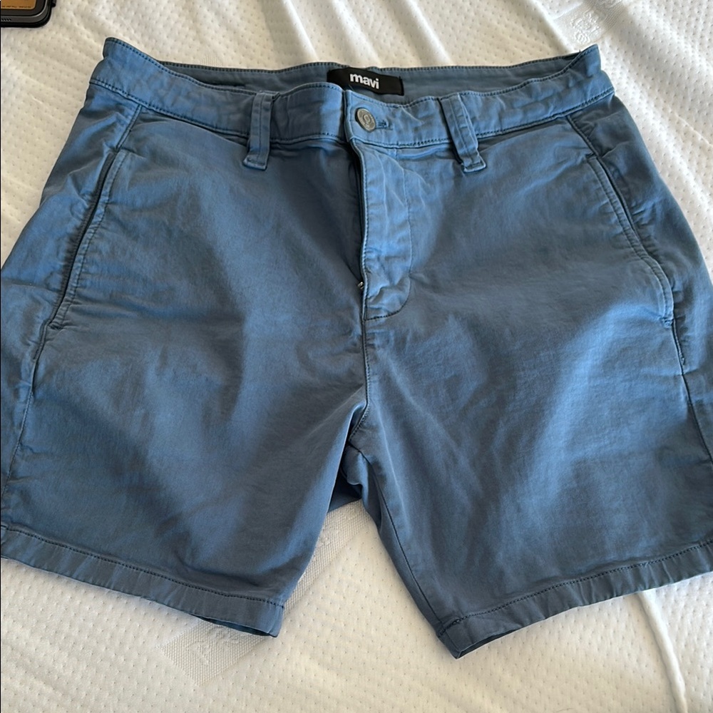 Mavi Blue Flat Front Shorts for Casual Wear